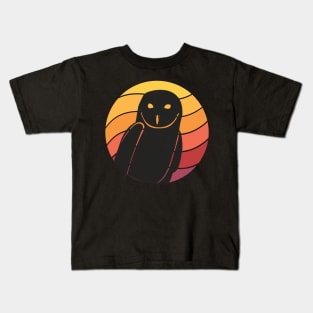 Owl Vintage Retro Sunset Kids T-Shirt